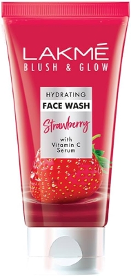 Picture of Indian product skin care blush & glow Strawberry with vitamin c serum face wash used for male/female - 100 gm
