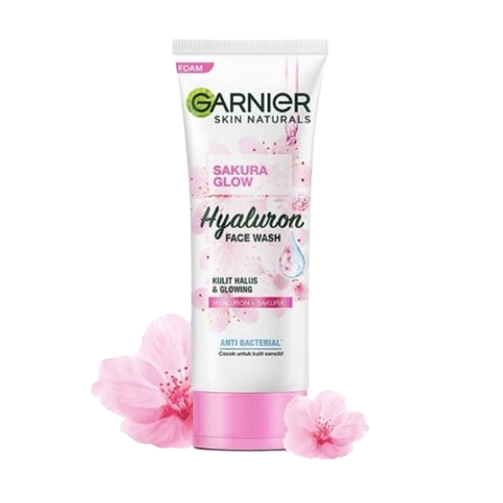 Picture of International European product Skin care Garnier sakura glow hyaluron face wash used for male female - 100 ml