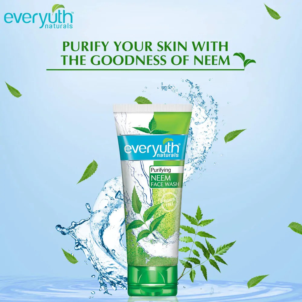 Picture of Indian product skin care Everyuth Neem face wash used for male female - 150 gm