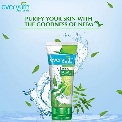 Picture of Indian product skin care Everyuth Neem face wash used for male female - 150 gm