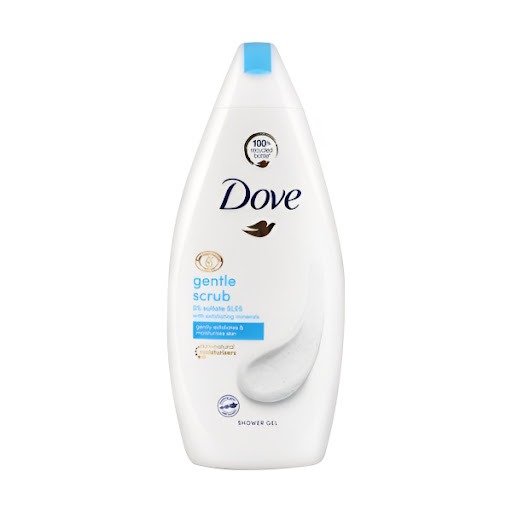 Picture of International NETHERLANDS product Skin care Dove Gentle Scrub shower gel body wash used for male/ female - 500 ml