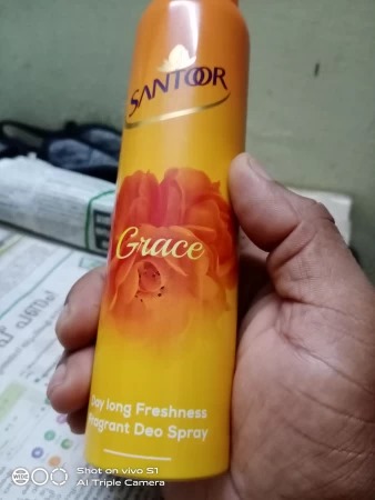 Picture of Indian product Body spray Santoor Grace used for female - 150 ml