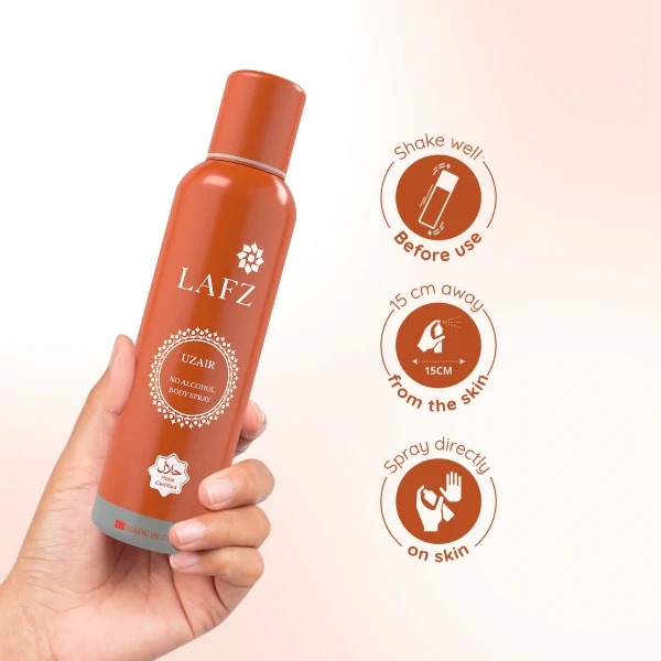 Picture of International Turkey product Body spray Uzair No alcohol used for male female - 90 gm