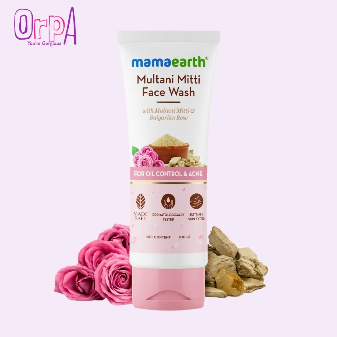 Picture of Indian product skin care Mamaearth  Multani Mitti face wash used for male female - 100 ml