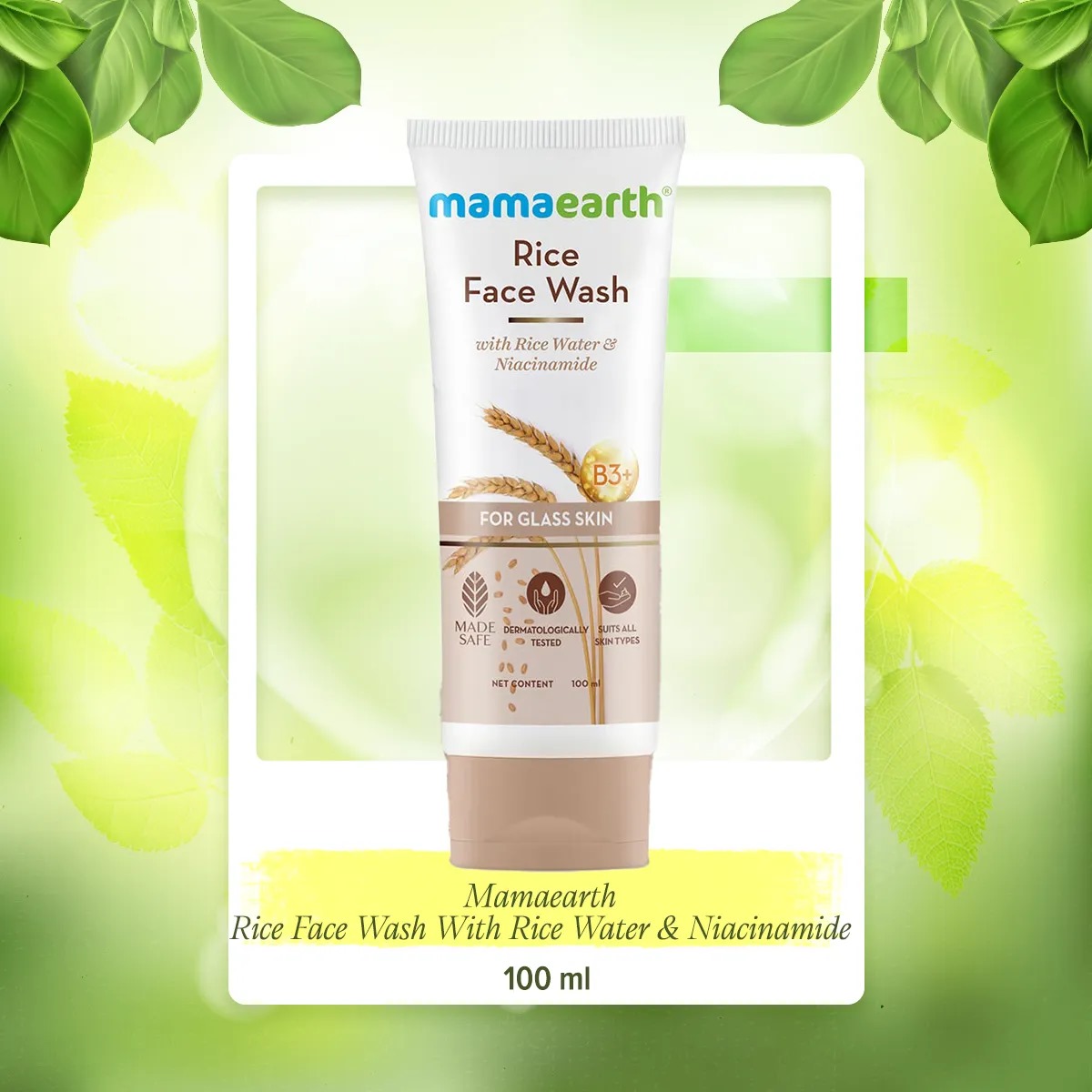 Picture of Indian product skin care Mamaearth Rice face wash used for male female - 100 ml