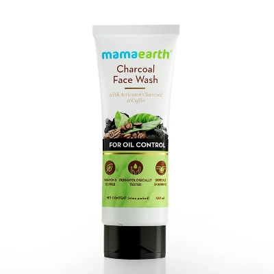 Picture of Indian product skin care Mamaearth Charcoal face wash used for male female - 100 ml