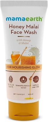 Picture of Indian product skin care Mamaearth Honey Malai face wash used for male female - 100 ml