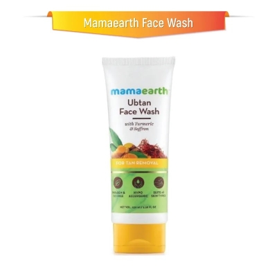 Picture of Indian product skin care Mamaearth Ubtan face wash used for male female - 100 ml