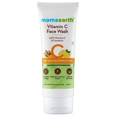 Picture of Indian product skin care Mamaearth Vitamin C face wash used for male female - 100 ml