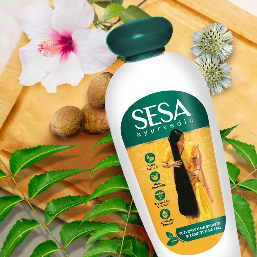 Picture of Indian product SESA ayurvedic Reduces hair fall hair oil used for male female - 200 ml