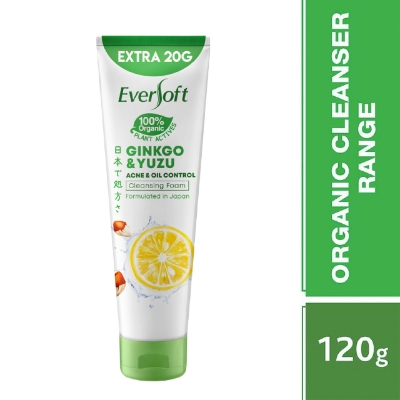 Picture of International Malaysian product Eversoft ginkgo & yuzu acne & oil cleansing foam used for male female - 120 gm