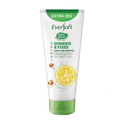 Picture of International Malaysian product Eversoft ginkgo & yuzu acne & oil cleansing foam used for male female - 120 gm