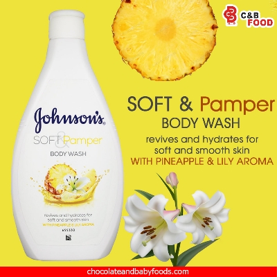 Picture of International Italian product Skin care Johnsons Soft & Pamper body wash used for male female - 400 ml