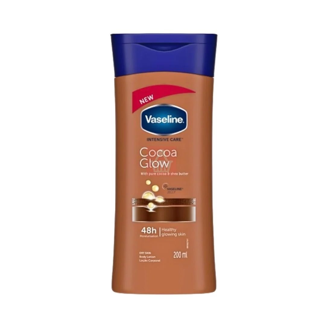 Picture of Any season used International European country Product  Vaseline intensive care Cocoa Glow body lotion chocolate color used for male/female - 200 ml