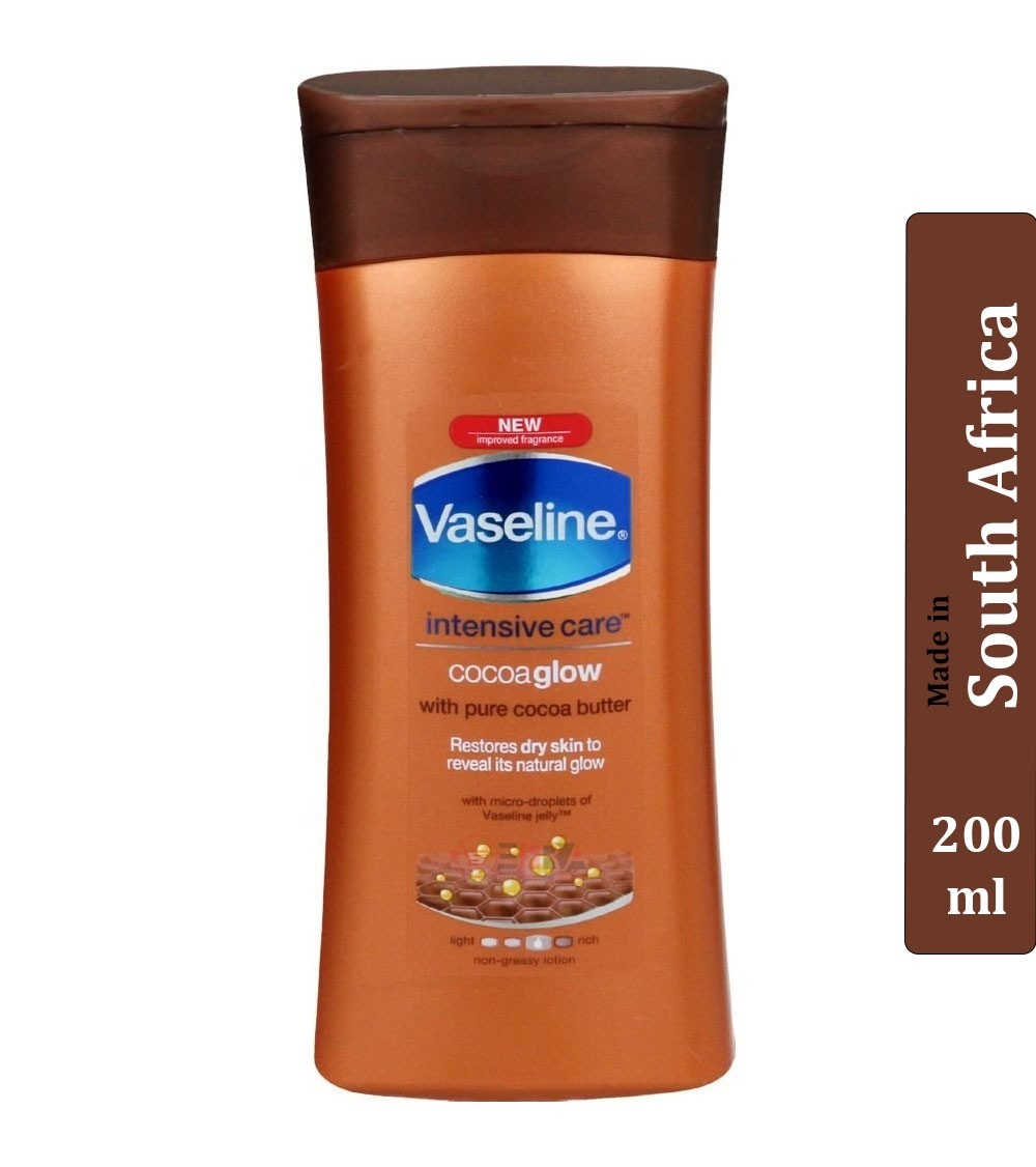 Picture of Any season used International European country Product  Vaseline intensive care Cocoa Glow body lotion chocolate color used for male/female - 200 ml