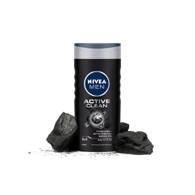 Picture of Body care International Homberg product Nivea Men body wash Active clean shower gel used for male  - 250 ml