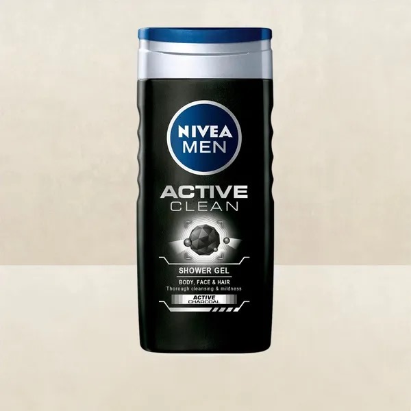 Picture of Body care International Homberg product Nivea Men body wash Active clean shower gel used for male  - 250 ml