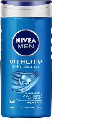Picture of Body care International Homberg product Nivea Men body wash Vitality 3 in 1 shower gel used for male  - 250 ml