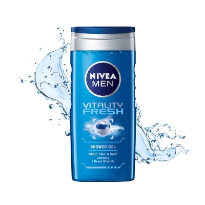 Picture of Body care International Homberg product Nivea Men body wash Vitality 3 in 1 shower gel used for male  - 250 ml