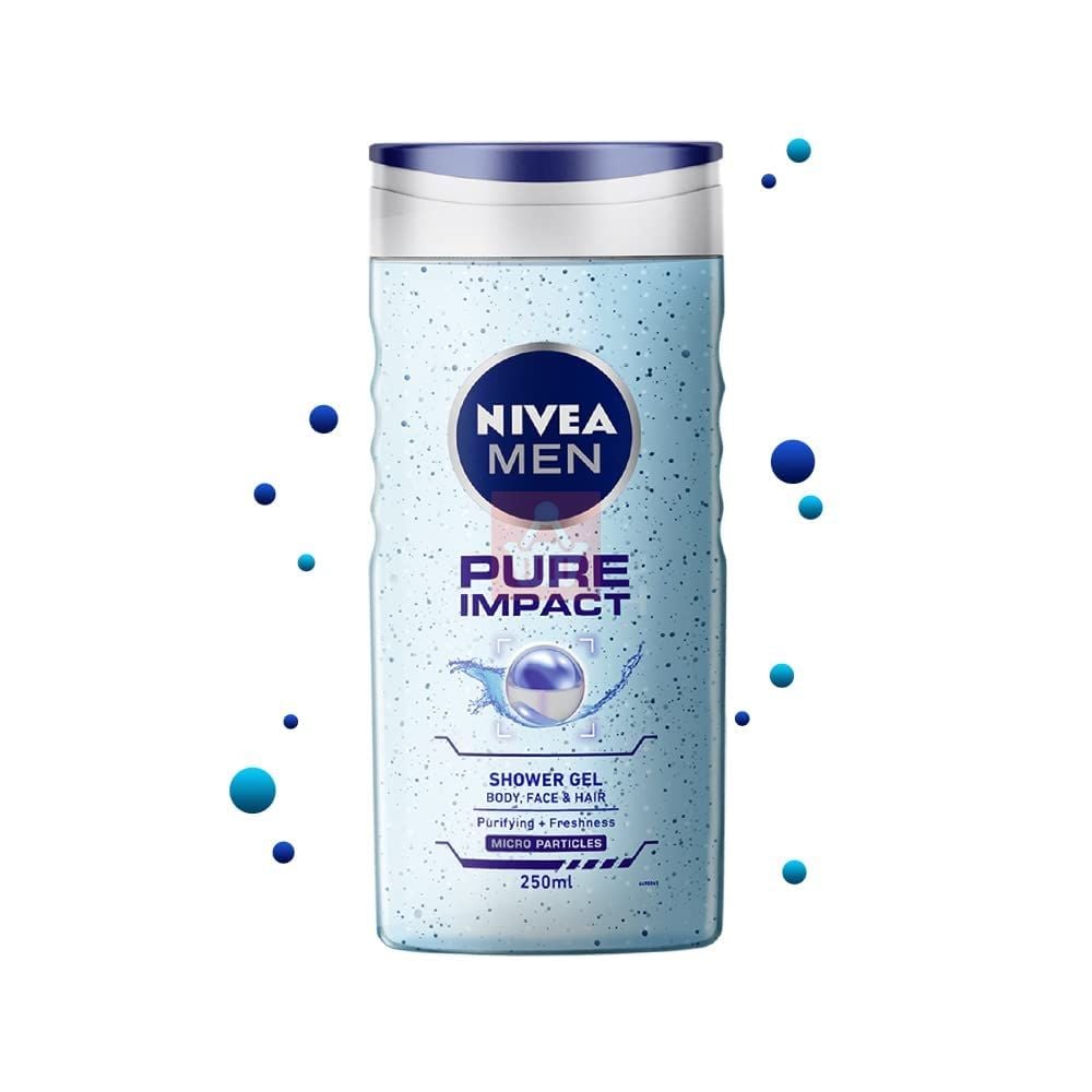 Picture of International Germany product Nivea Men Pure Impact 3 in 1 shower gel used for male  - 250 ml