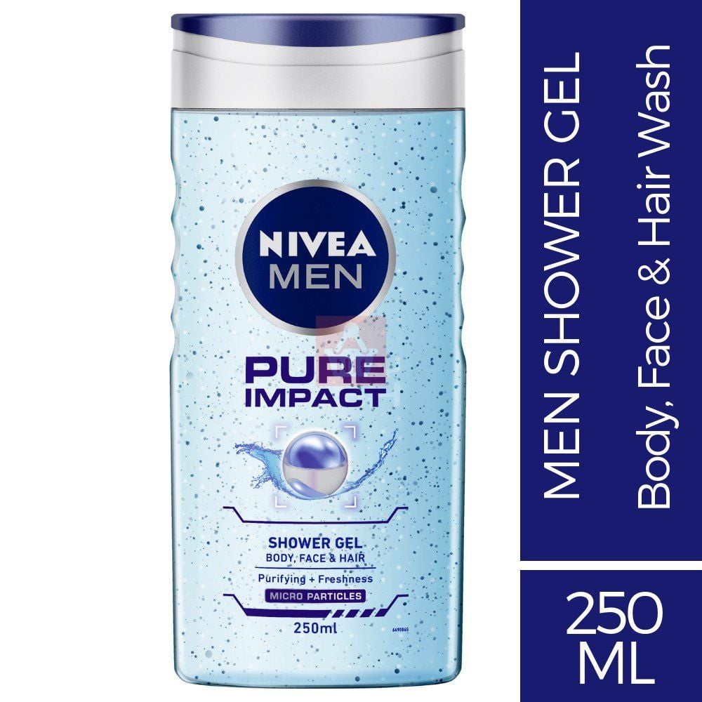 Picture of International Germany product Nivea Men Pure Impact 3 in 1 shower gel used for male  - 250 ml