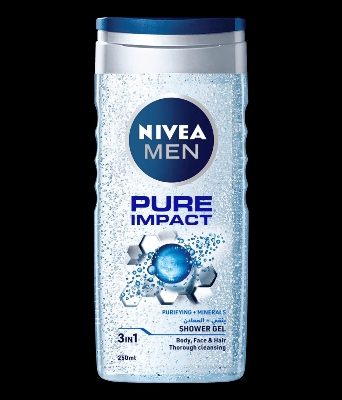 Picture of International Germany product Nivea Men Pure Impact 3 in 1 shower gel used for male  - 250 ml