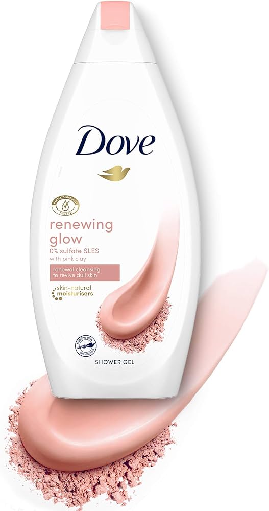 Picture of International European product skin care Dove renewing glow shower gel used for male female - 250 ml