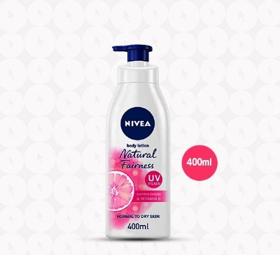 Picture of 400 ml Nivea Natural Fairness UV Body Lotion  International Germany product  used for male/ female