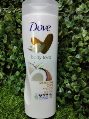 Picture of 400 ml Dove body love Restoring care Body Lotion International UK product used for male/ female