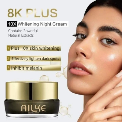 Picture of 20 gm Ailke 8k plus 10x Whitening night cream international UAE product used for female