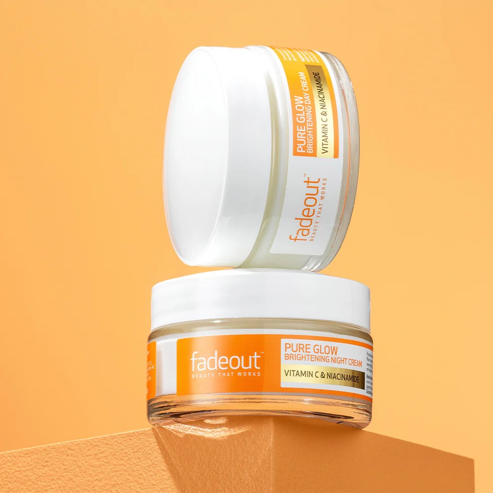 Picture of 50 gm fadeout pure glow whitening day cream International UK product used for male female