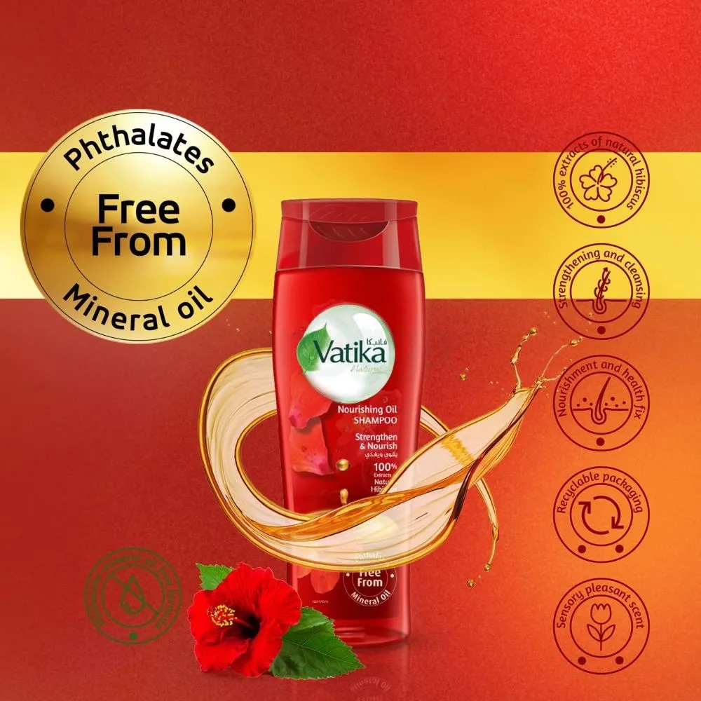 Picture of 425 ml Vatika Nourishing oil shampoo International Australian product used for male female