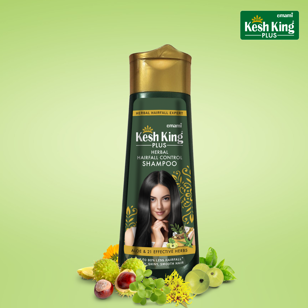 Picture of 200 ml kesh king hairfall control shampoo Indian product used for male female