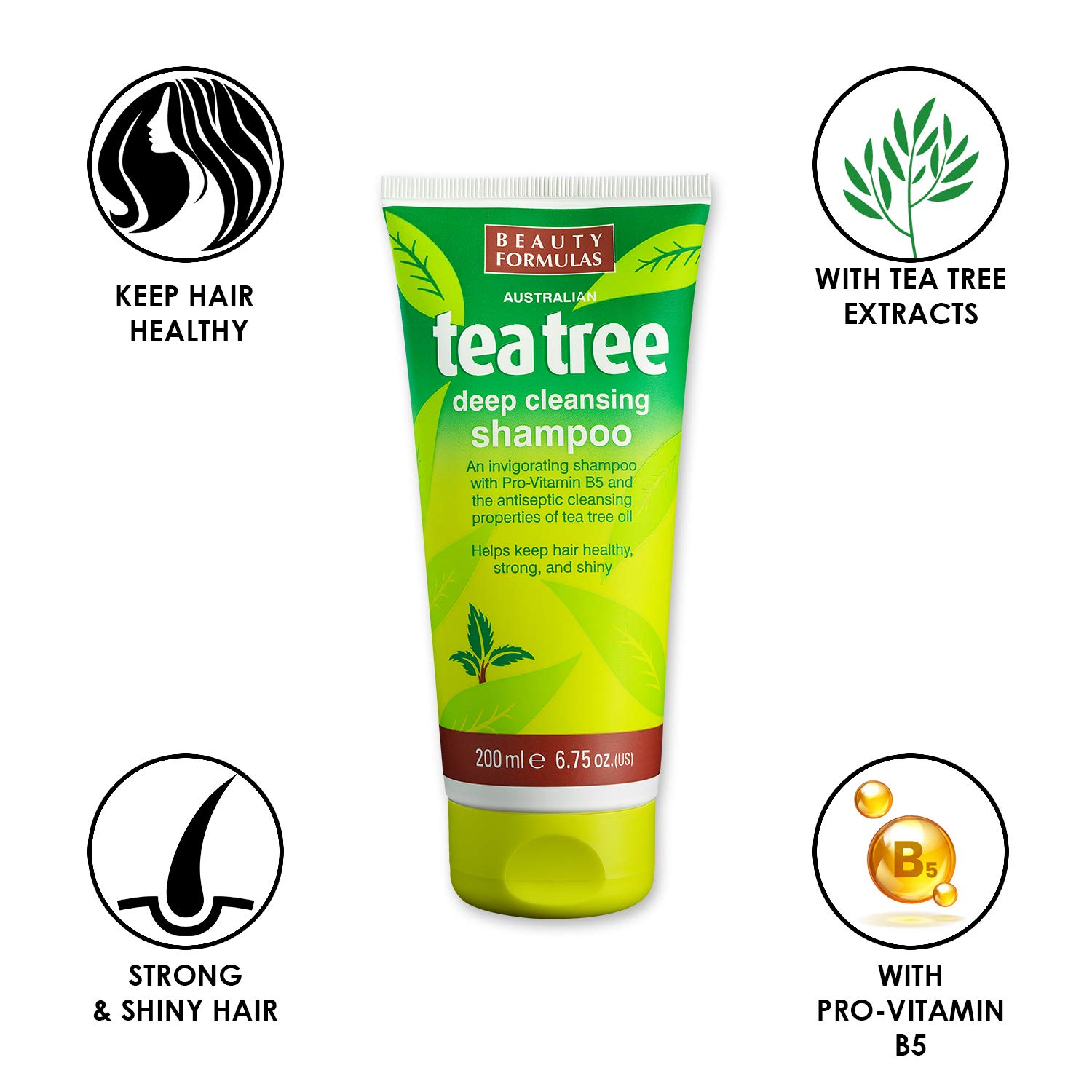 Picture of 200 ml Beauty formula tea tree deep cleansing shampoo International UK product used for male female