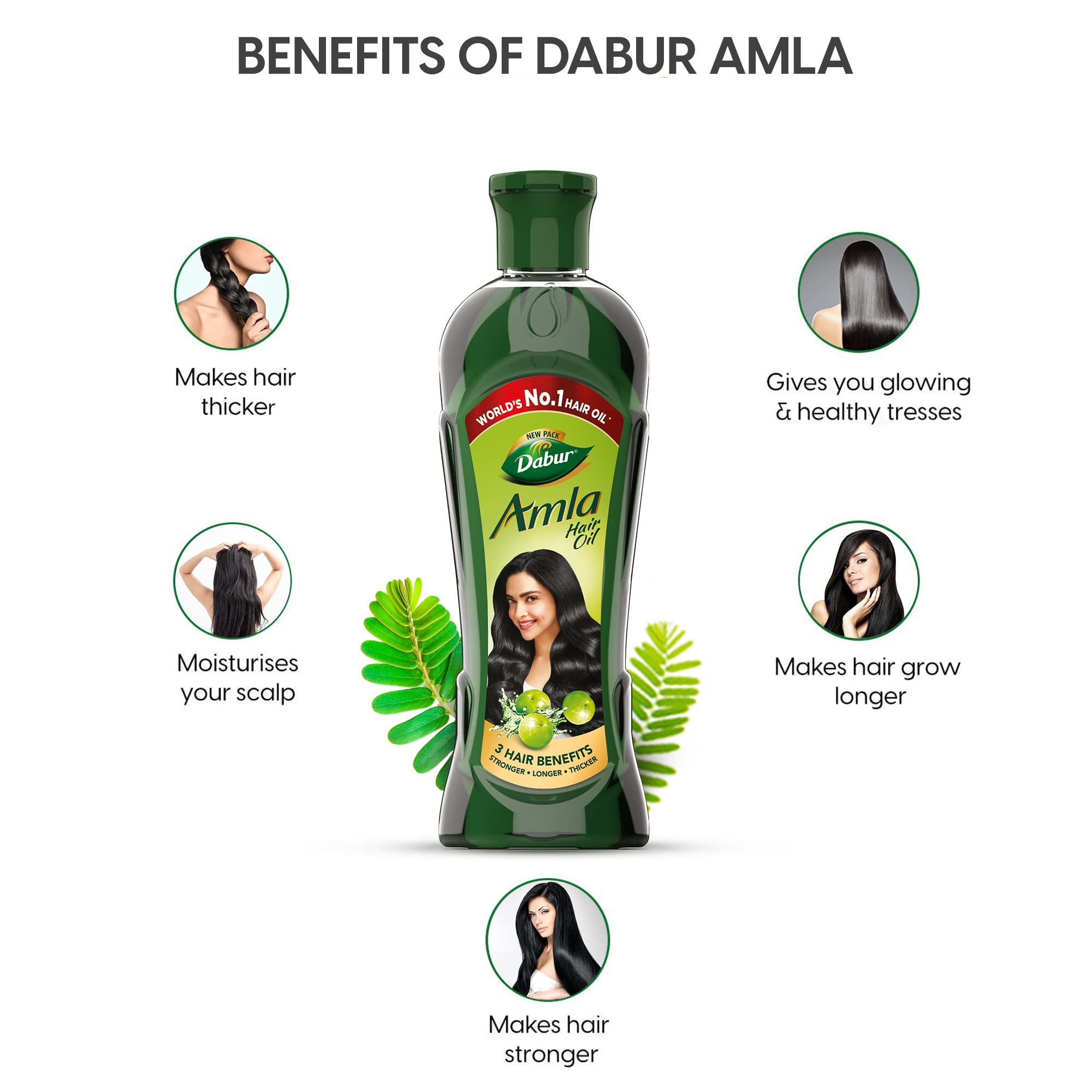 Picture of 325 ml Dabur amla hair oil Indian product used for male female