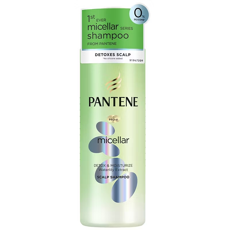 Picture of 530 ml Pan tene micellar Detox & Moisturize Waterlily Extract Scalp Shampoo International Thailand product used for male/ female