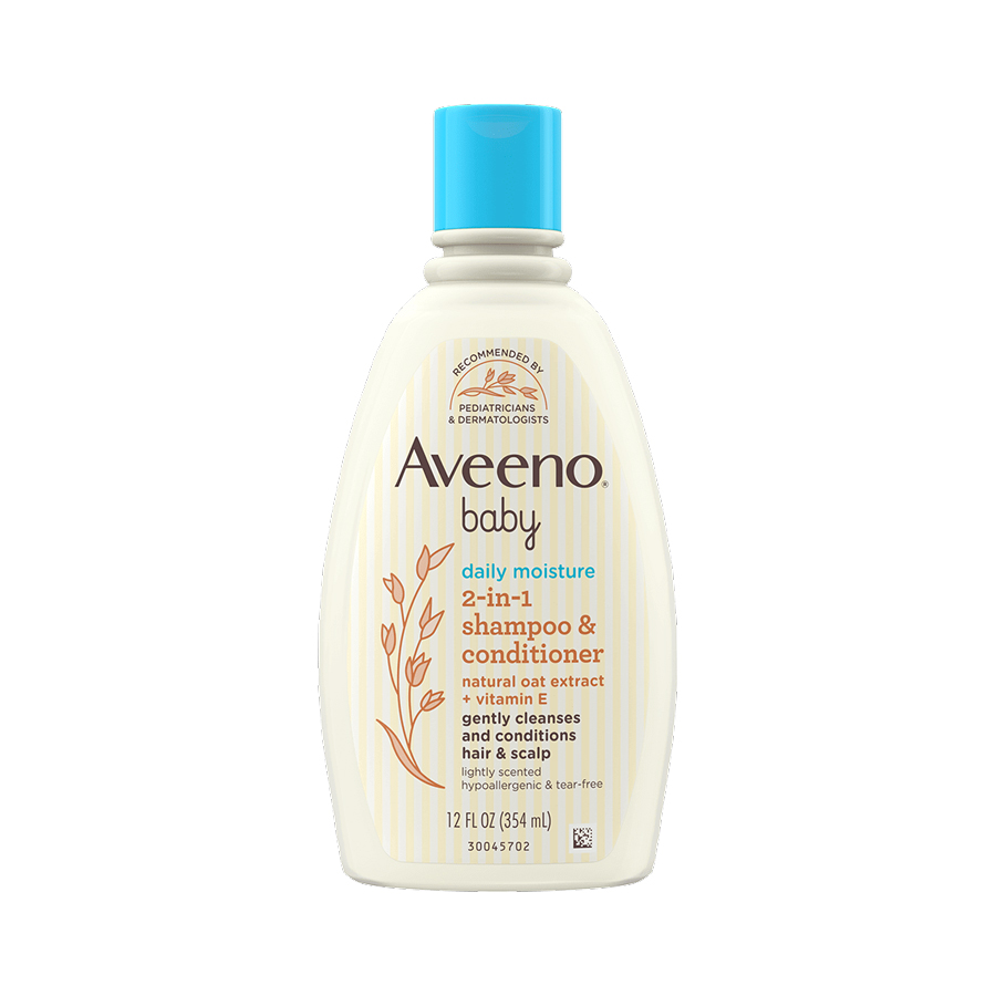 Picture of 354 ml Aveeno daily moisture 2 in 1 shampoo & conditioner International UK product used for baby