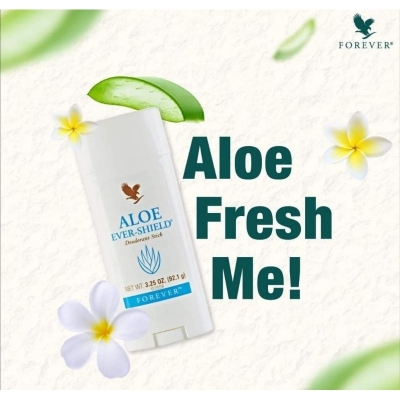 Picture of 92.1 gm Forever Aloe Ever Shield deodorant stick International USA product used for male female