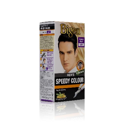 Picture of International Thailand product Bigen men's hair colour natural black shade no 101 used for male - 40 GM+ 40 GM