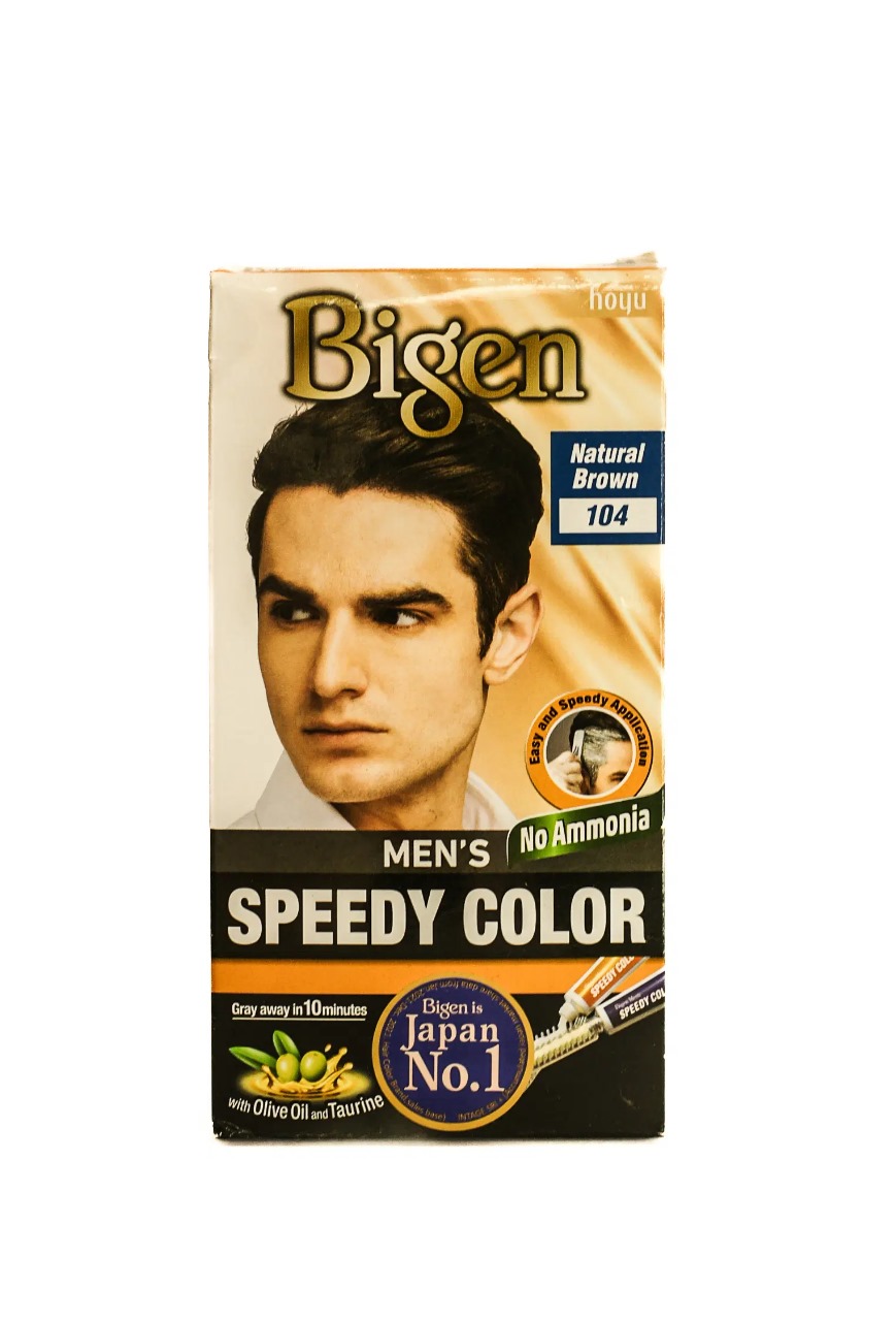 Picture of International Thailand product Bigen men's hair colour natural brown shade no 104 used for male - 40 GM+ 40 GM