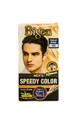 Picture of International Thailand product Bigen men's hair colour natural brown shade no 104 used for male - 40 GM+ 40 GM