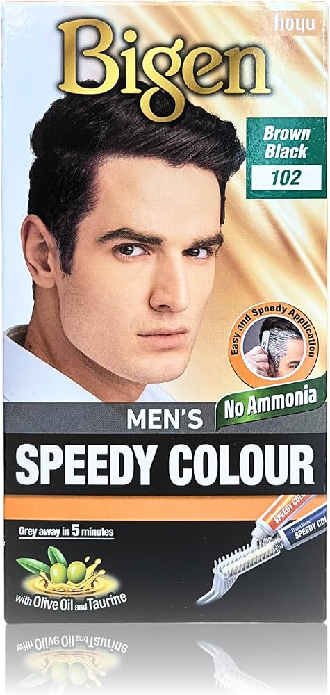 Picture of International Thailand product Bigen men's hair colour brown black shade no 102 used for male - 40 GM+ 40 GM