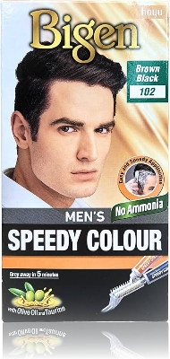 Picture of International Thailand product Bigen men's hair colour brown black shade no 102 used for male - 40 GM+ 40 GM