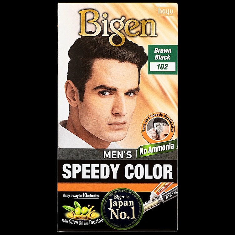 Picture of International Thailand product Bigen men's hair colour brown black shade no 102 used for male - 40 GM+ 40 GM