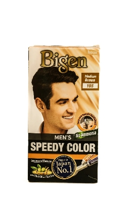 Picture of International Thailand product Bigen men's hair colour medium brown shade no 105 used for male - 40 GM+ 40 GM