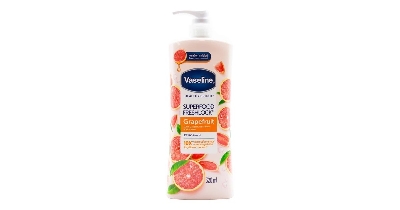 Picture of 320 ml Vaseline Superfood Freshlook Grapefruit lotion International Thailand product used for male female