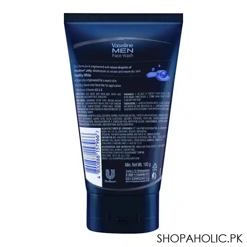 Picture of 100 gm Vaseline Men Healthy White face wash International European product used for male