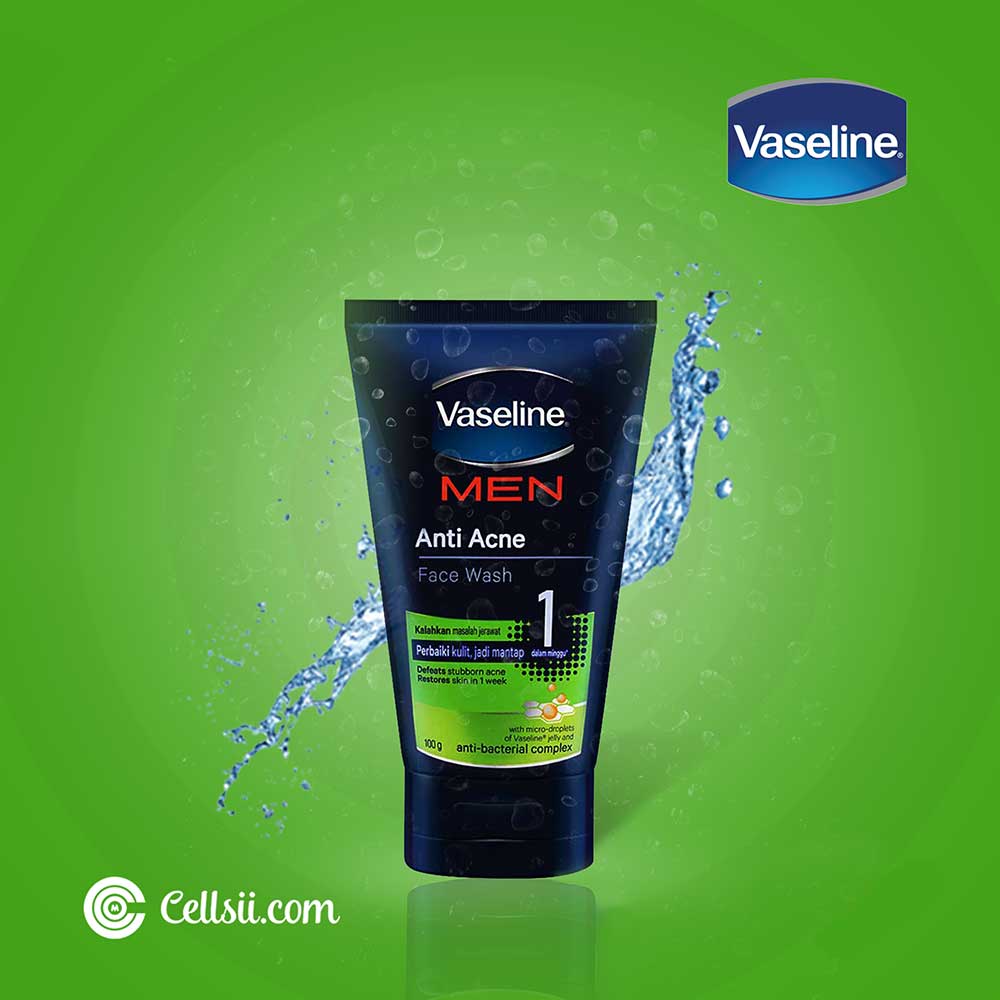 Picture of 100 gm Vaseline Men Anti Acne face wash International European product used for male