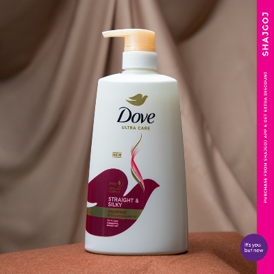 Picture of 680 ml Dove Straight & Silky Hair care shampoo International Thailand product used for male/ female