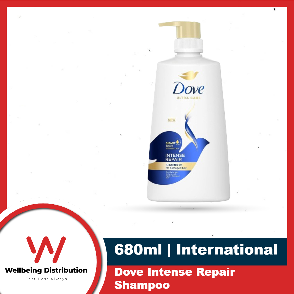Picture of 680 ml Dove Intense Repair Hair care shampoo International Thailand product used for male/ female